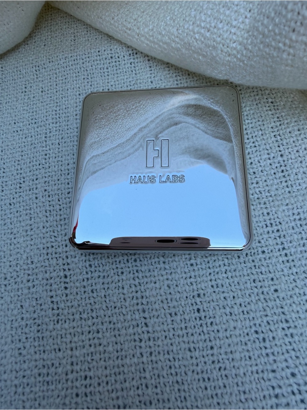 NIB Haus Labs By Lady Gaga Silver Compact Mirror Blush in Watermelon Bliss